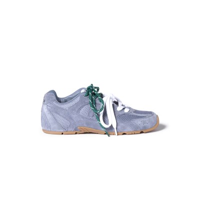 MIU MIU X NEW BALANCE 530 SL METALLIC LEATHER AND MESH SNEAKERS 5E165E